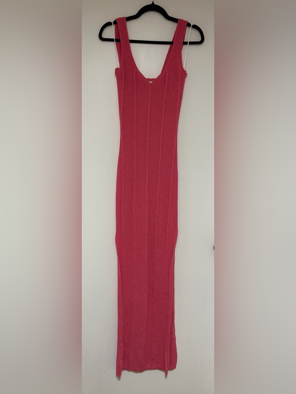 Hera Collection Women’s Pink Knitted Maxi Cover Up Size Large NWT